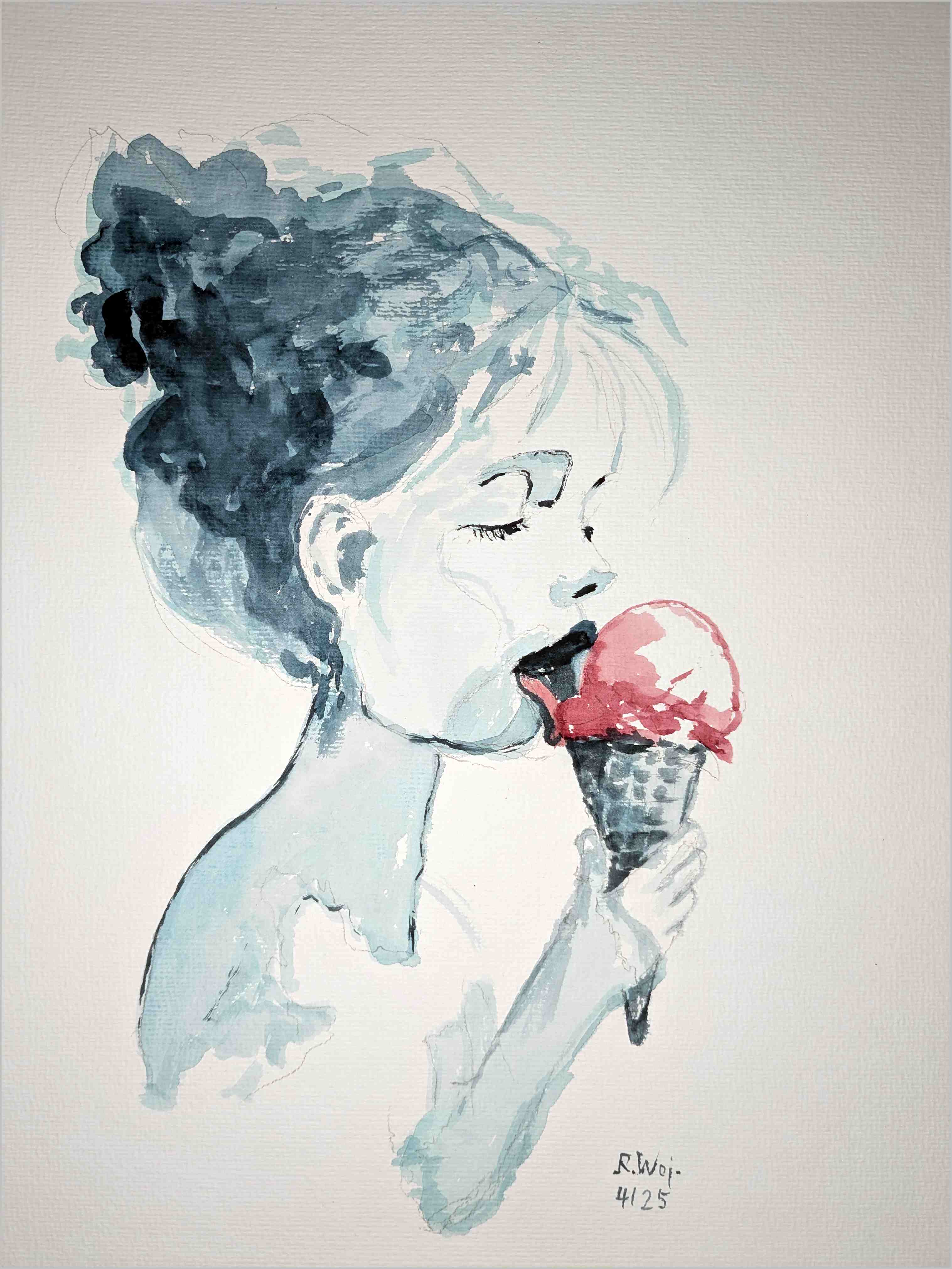   Eis schlecken